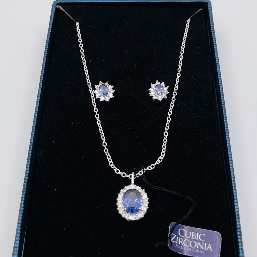 Tanzanite Necklace & Earring Set, NEW